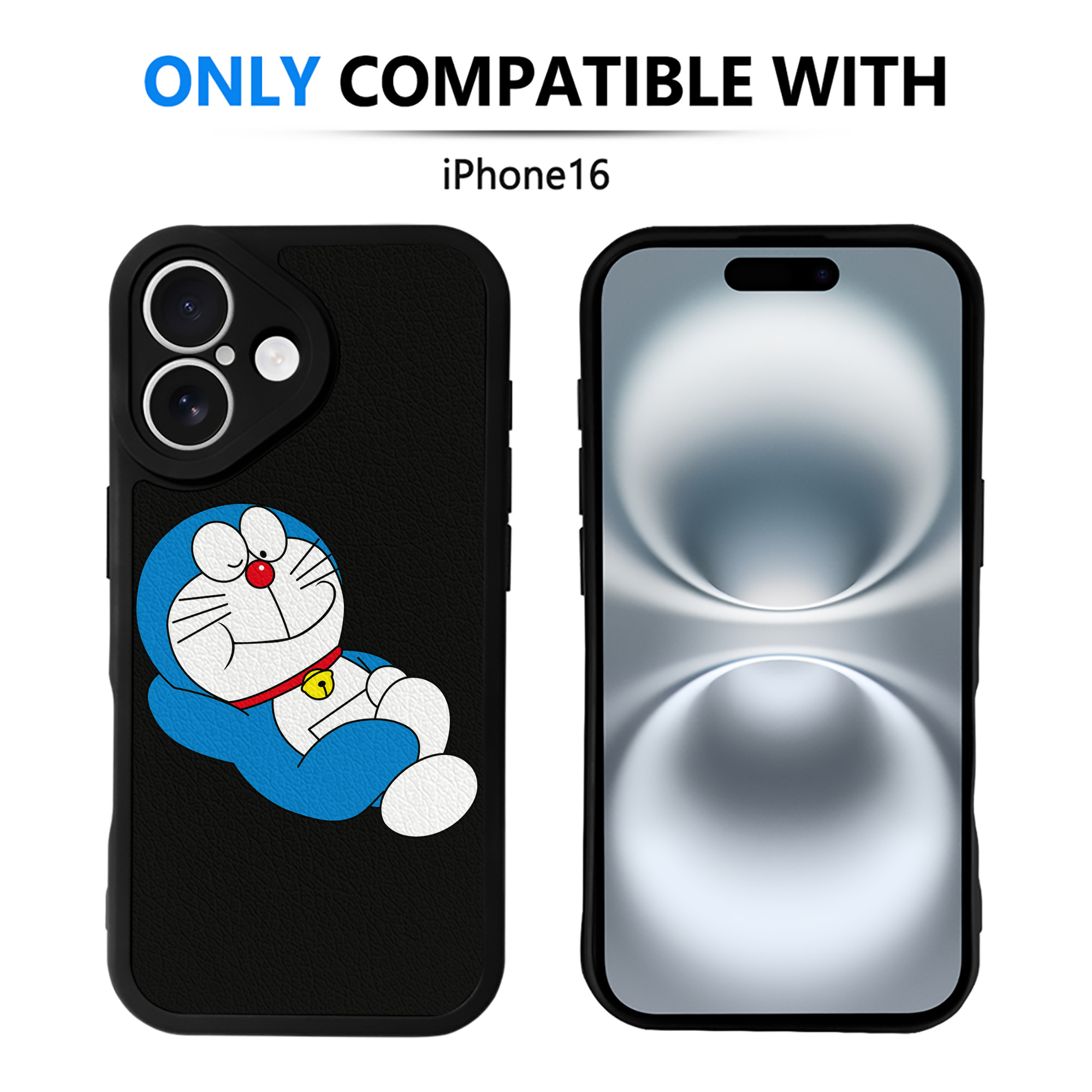 （画像用） ドラえもん Doraemon 【iPhone 16シリーズ対応】シリコンスマホケース（レザー調） 材質：シリコン